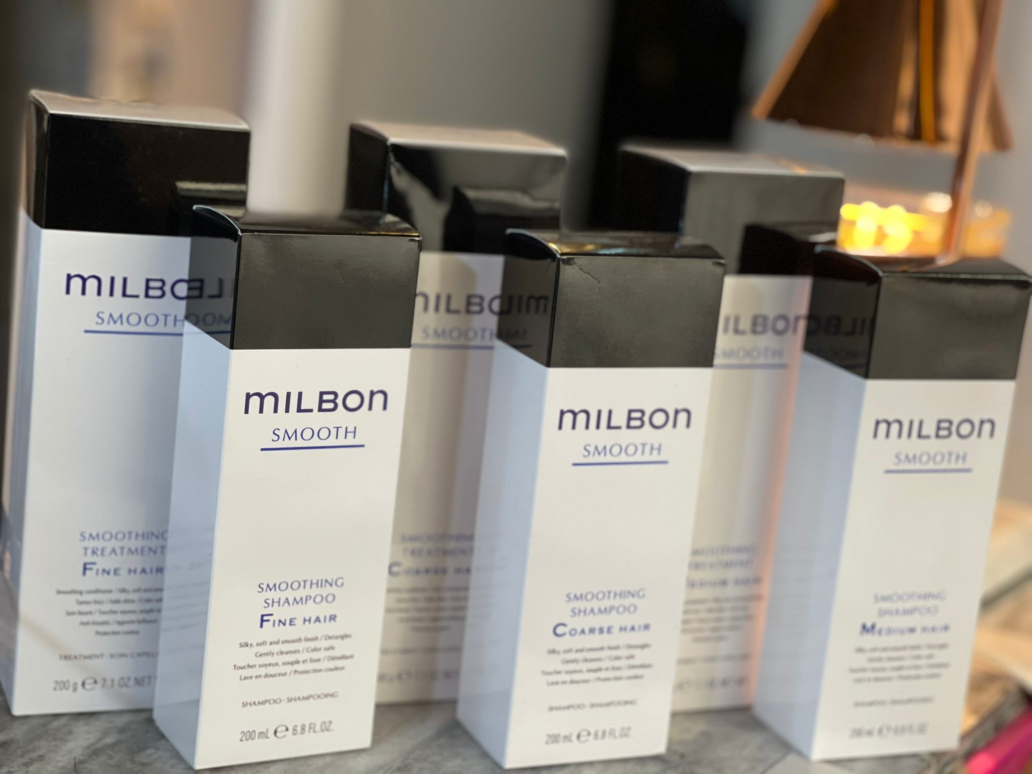 Milbon smooth- coarse/fine/medium hair shampoo 200ml $280.   Treatment 200g $360